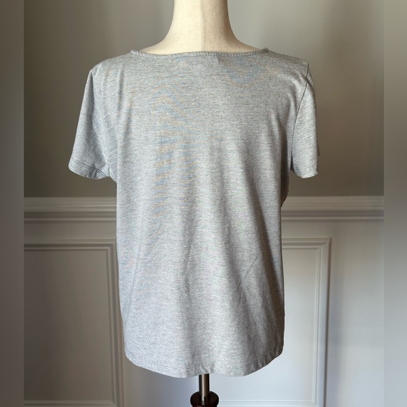 Rose & Olive Gray Short Sleeve T-Shirt with Silver Button Sleeves size XL - Picture 4 of 12